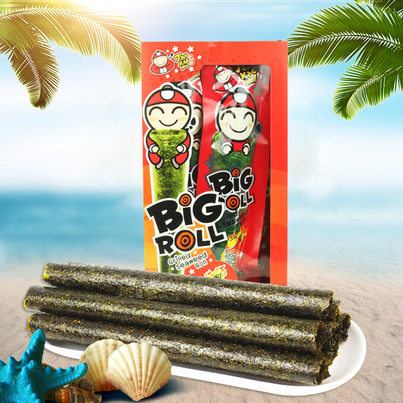 泰国进口老板仔海苔辛辣味香脆海苔卷紫菜卷27g即食紫菜