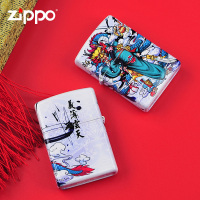 2019 zippo超薄纯铜打火机芝宝经典zipoo之宝原装正版 彩印关羽 关云长 武神男士防风煤油打火机
