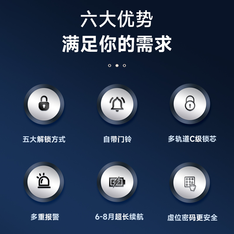 小凯智能锁 A3 指纹、密码、卡片、钥匙、临时密码