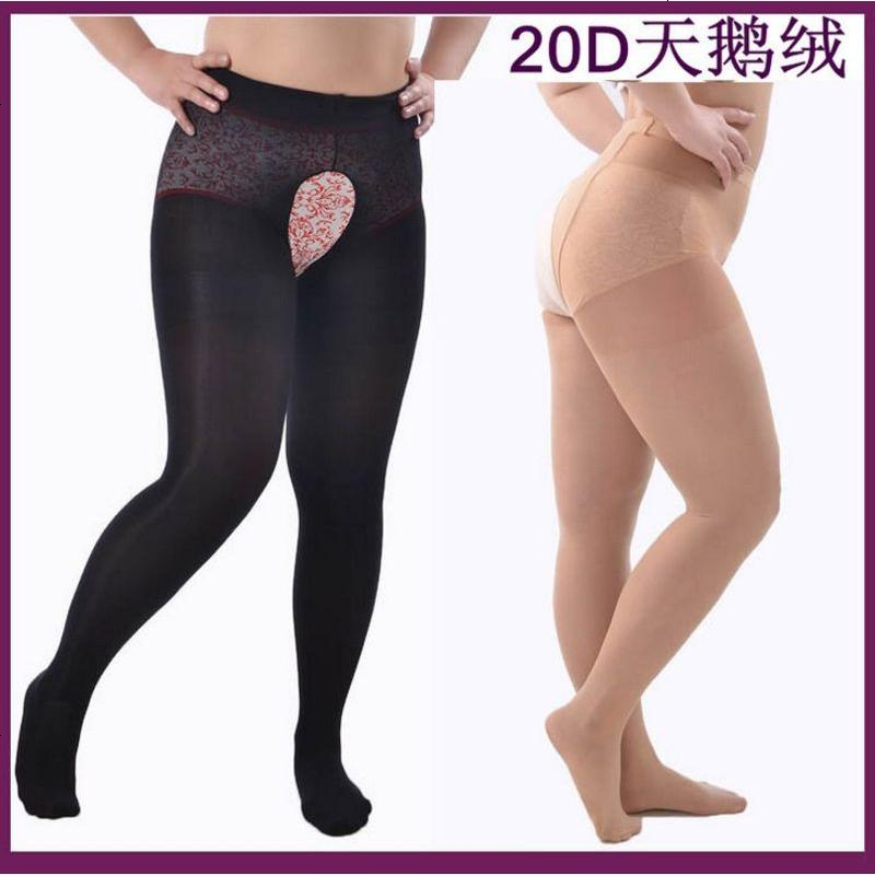 大码开档丝袜连袜情趣免脱方便加肥加大超薄胖mm200斤夏季