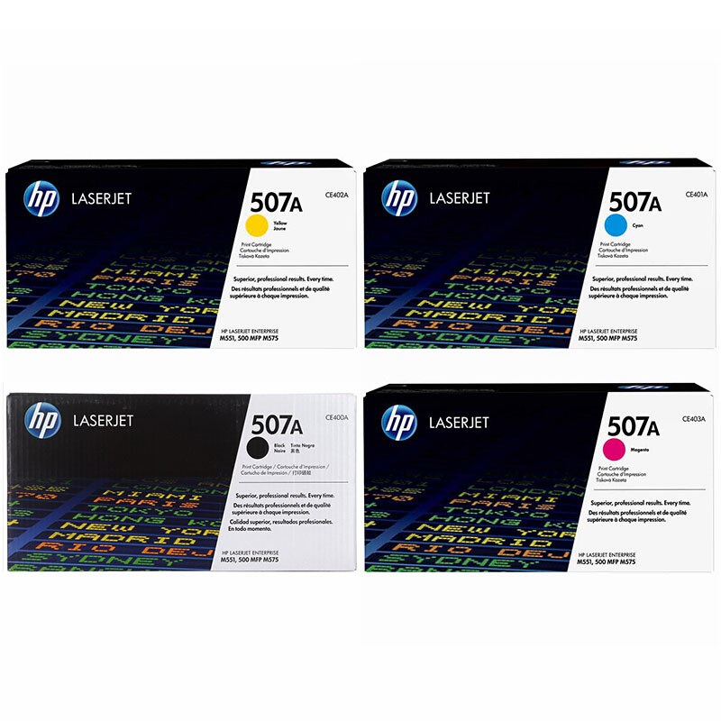 惠普（HP) CE400A-CE403A 507A 四色硒鼓套装（适用M551dn M575f/c M570dw） 【CE400A-CE403A/黑彩套装】