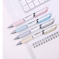 得力S11 按动中性笔签字笔水笔黑色碳素笔学生办公 0.5mm 彩色杆黑色12支/件 4件装(单位:件)