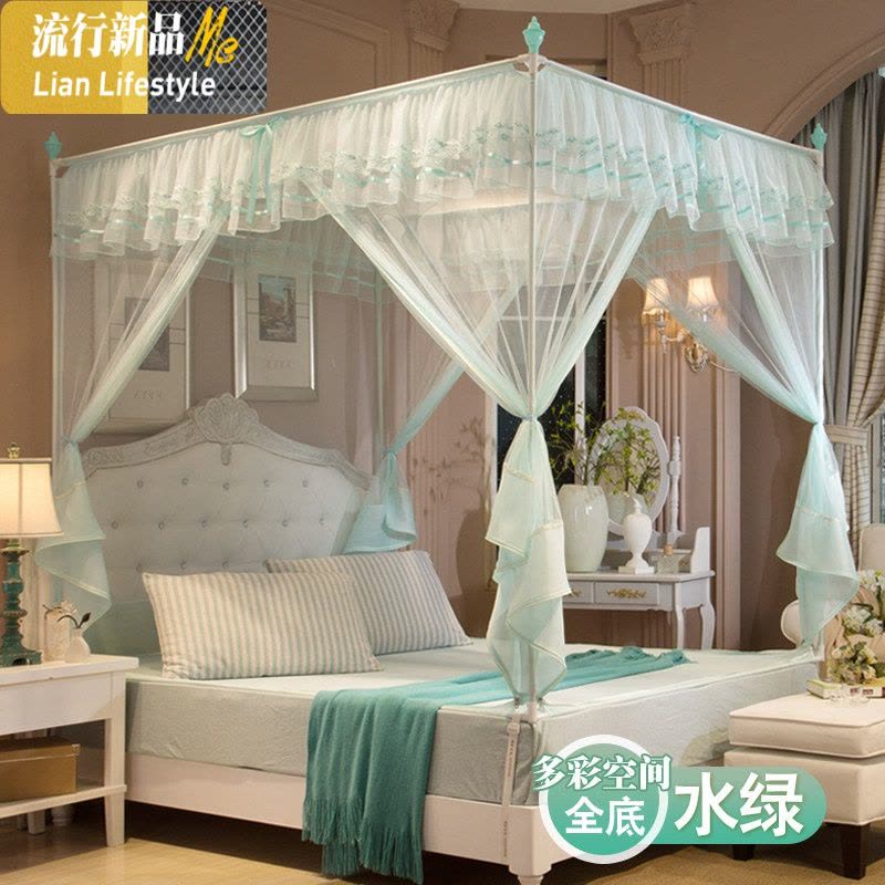 新款蚊帐家用三开拉链1.8m床1.5m蒙古包儿童防摔坐床式支架纹账 三维工匠图片