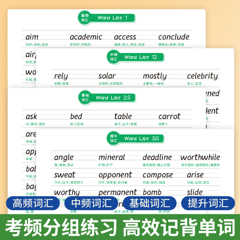 [高考英语字帖]优秀范文 高中通用 [正版]高中高考衡水体英语字帖满分作文3000词汇26个英文字母单词练习本临摹描摹高