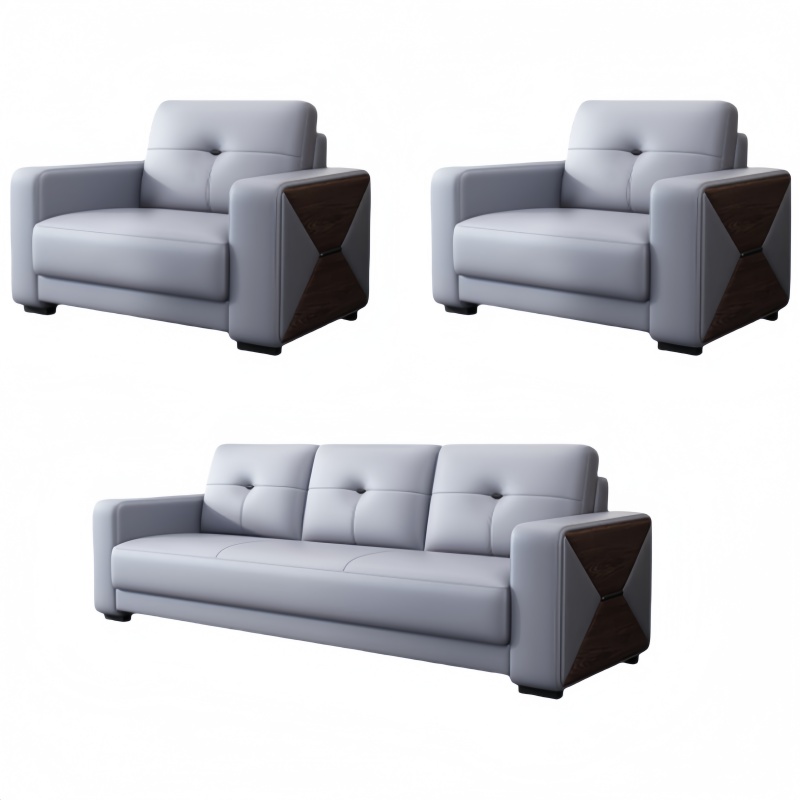 悦兴诚办公沙发组合200*85*92cm(1+1+3)套高清大图