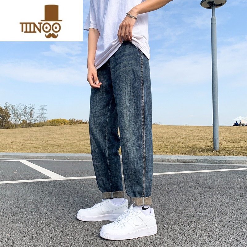 YANXU牛仔裤男宽松直筒裤潮流韩版休闲裤男士修身潮牌冬季长裤子高清大图