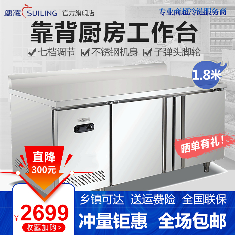 穗凌(SUILING) TZ0.4L2B-C单温一室冷冻冷藏厨房冰柜商用不锈钢靠背工作台保鲜厨冷冻房冷柜