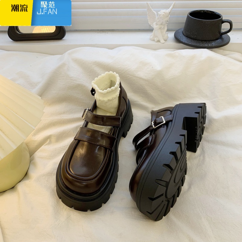 聚范复古英伦厚底小皮鞋女2024秋季新款学院风日系jk配裙子玛丽珍单鞋高清大图