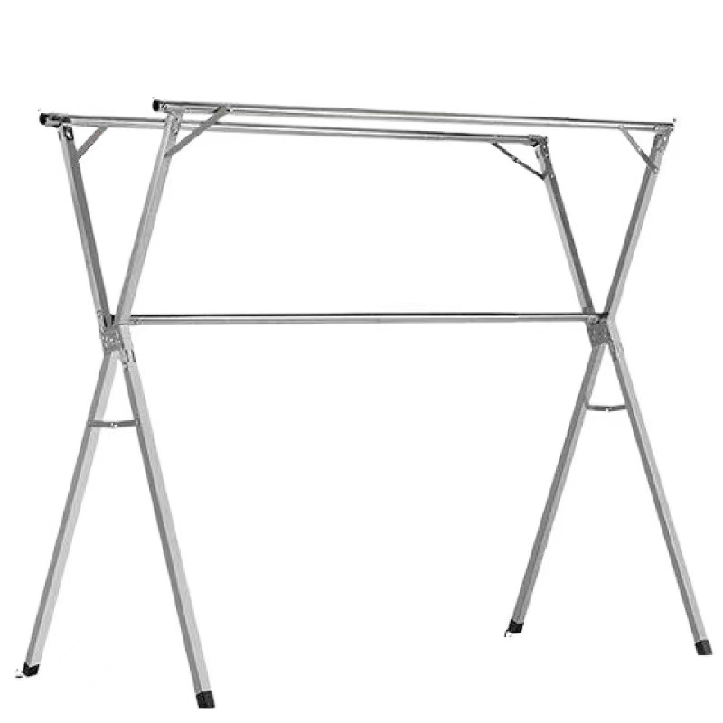 蔚岸定制不锈钢折叠晾衣架 落地式晾衣杆 双杆晒衣架WA-FWJ003/个(2000mm)高清大图