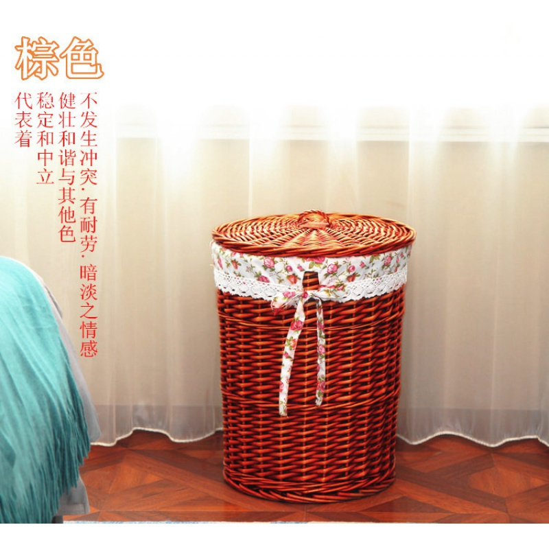 脏衣篮藤编收纳筐脏衣篓家用衣物收纳篮藤编筐火锅店衣服收纳筐篮