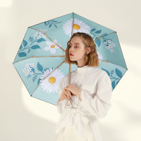 美度双层黑胶遮阳伞女防晒防紫外线UPF50太阳伞小清新折叠晴雨伞两用双人三折伞M3302