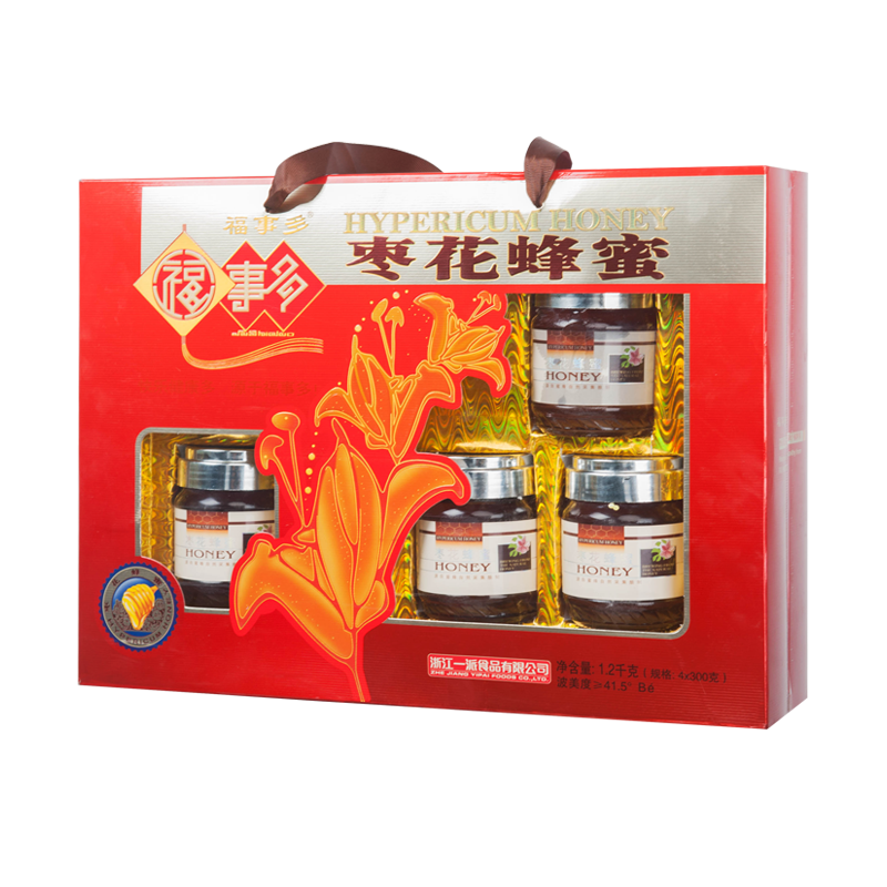 福事多枣花蜂蜜1200g 礼盒装装液态蜜农家蜜源纯土蜜冲饮品 送礼佳品 滋补蜂蜜