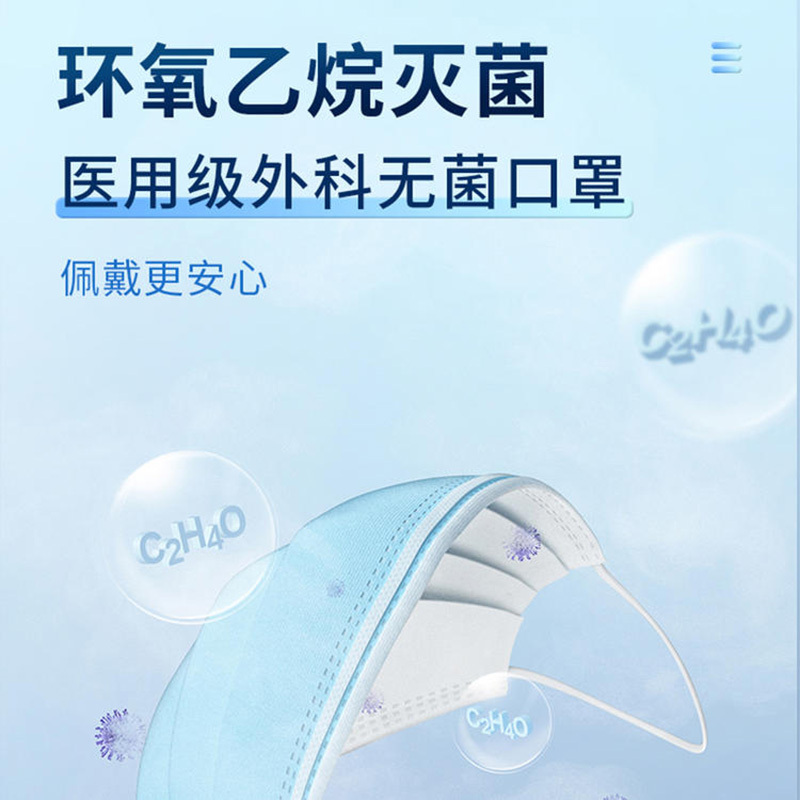 无菌型一次性医用外科口罩(单片独立包装)50片/盒