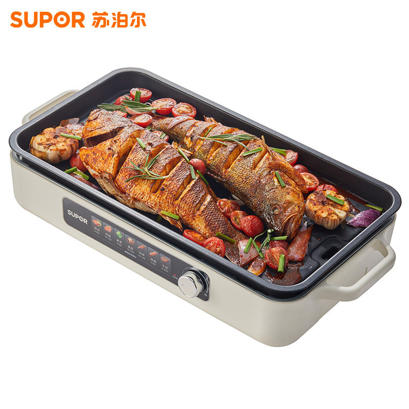 苏泊尔(SUPOR)烤肉锅电烤盘 家用电烧烤炉 电烤炉 多功能锅 烤串烤肉一体 不沾烤串机可拆烧烤炉GJ4525P812高清大图