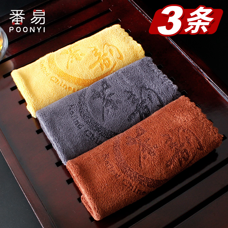 加厚款-啡色3条 淘金币兑换茶巾布茶布吸水加厚禅意桌布中国风茶道小高档茶几抹布