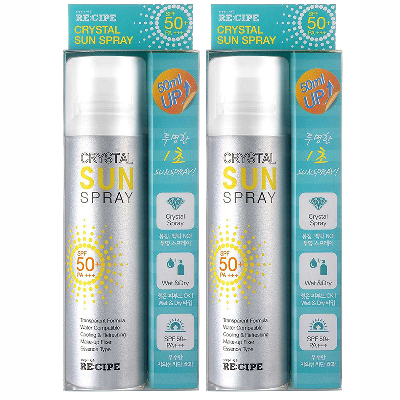 re:cipe 莱斯璧 玥之秘保湿水晶防晒喷雾 150ML*2 两只装 SPF50+ PA+++