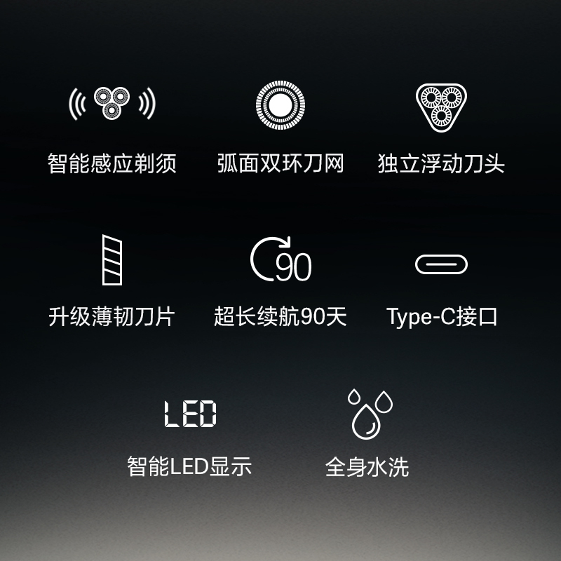 飞科智能感应剃须刀电动男士刮胡刀胡须刀充电式送男友送爸爸FS927