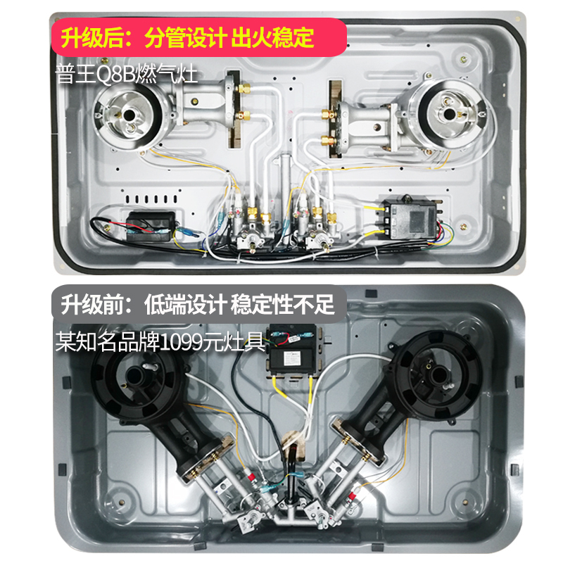 普王(PKING) 5.2KW家用嵌入式煤气灶聚能猛火燃气灶双灶 天然气灶台式灶炉具高端大火力Q8B
