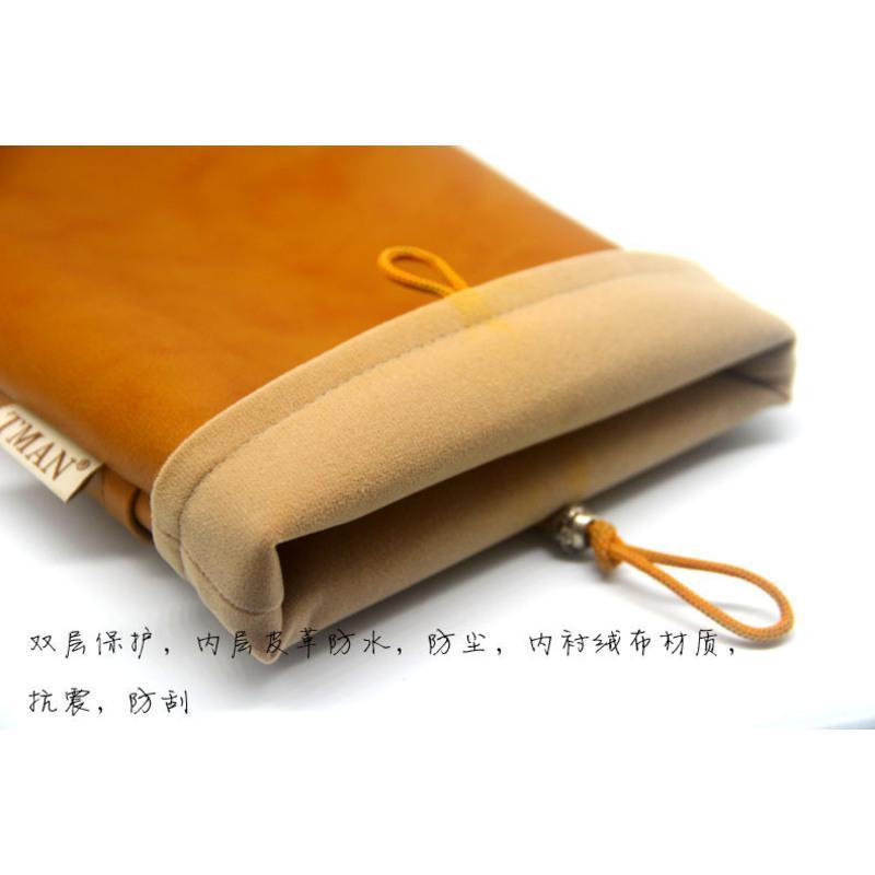19x12cm灰色 手机收纳袋移动电源充电宝器线收纳包防尘硬盘保护套鼠标袋皮质