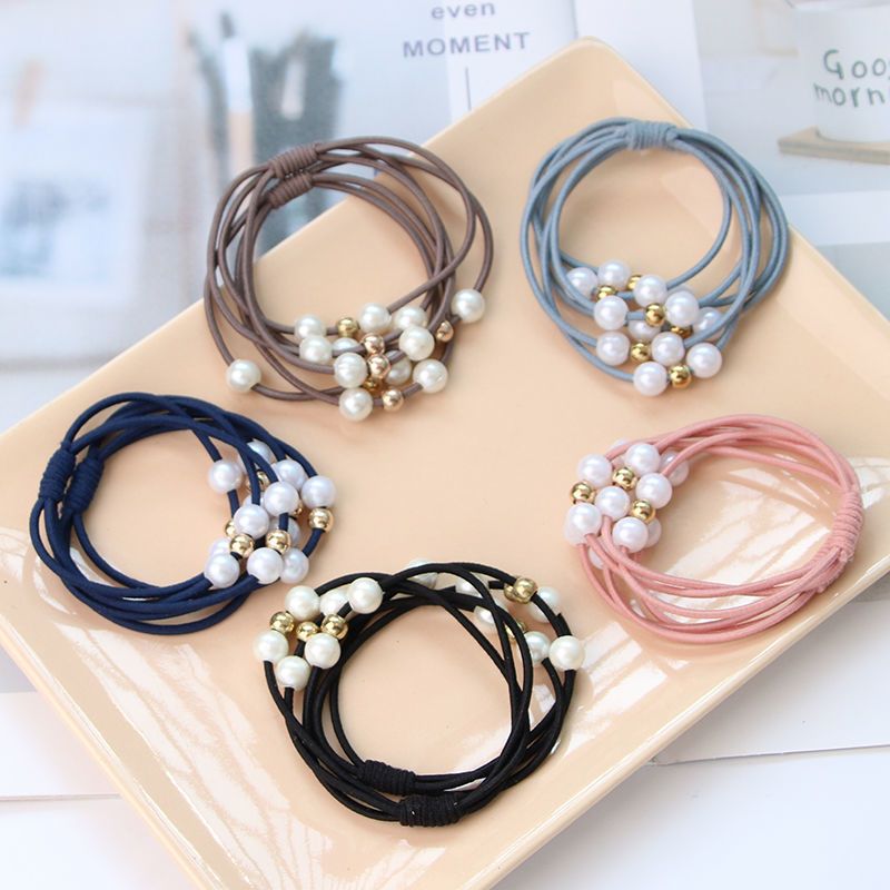 头绳女韩版简约森女系白搭发带扎头发小皮筋女扎头可爱马尾结实5根装