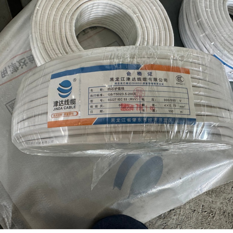津达线缆 四芯护套线 RVV4×0.75㎜² 300/500V 米高清大图
