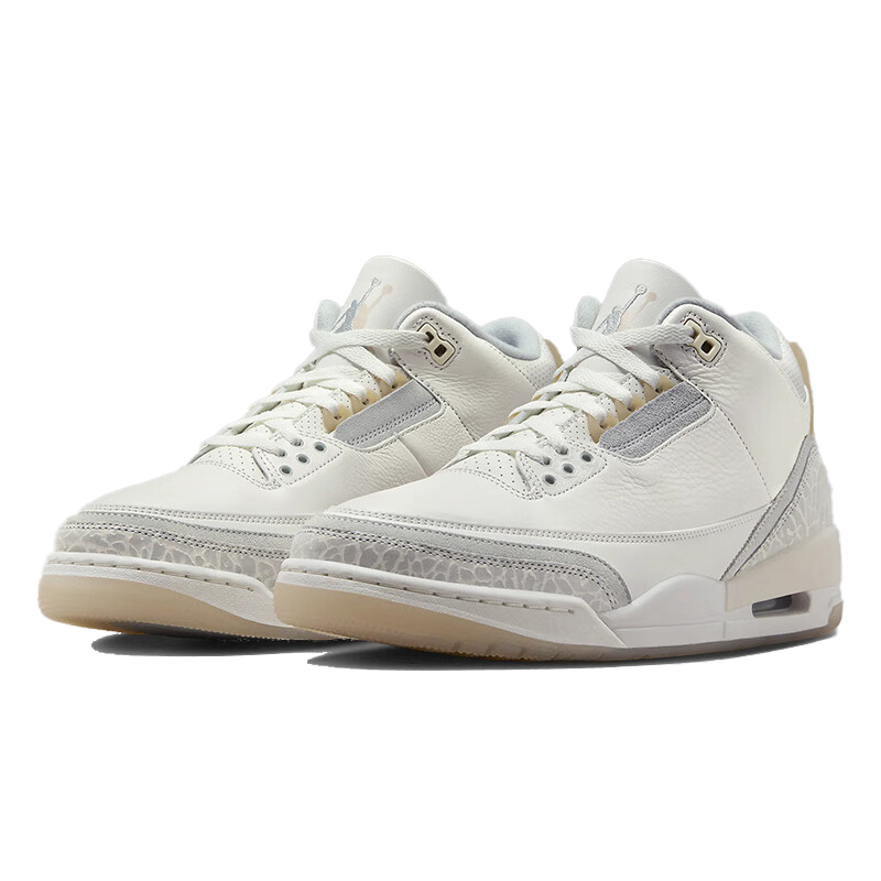 耐克男鞋airjordan3aj3白灰象牙白中帮休闲篮球鞋fj9479100