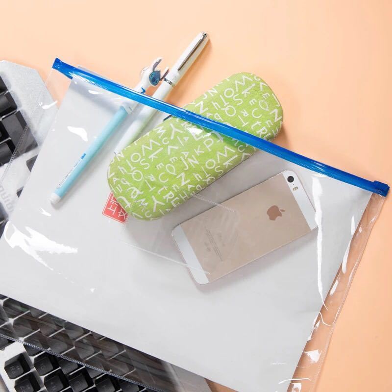 a4透明文件袋拉链袋试卷袋a6收纳票据袋a5文具袋防水拉边袋资料袋