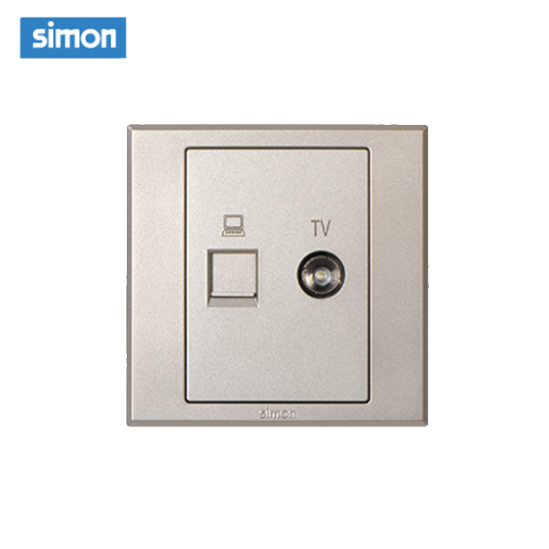 西蒙(simon) E3 插座开关插板86型开关插座面板 电脑加电视插座高清大图