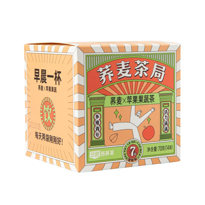 三匠 荞麦茶局 苹果果蔬袋泡茶 70g*5