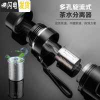 三维工匠水杯男玻璃杯子防摔车载双层便携简约清新森系茶水分离泡茶杯