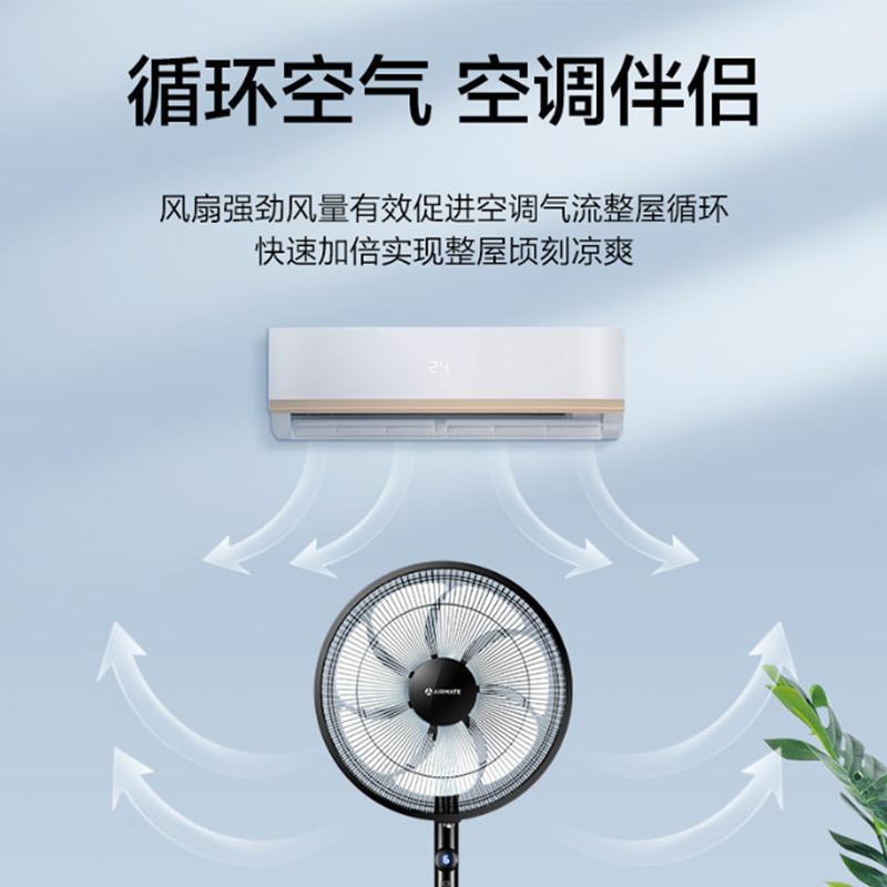艾美特 (Airmate) 电风扇 CS35-R17 七叶遥控大风量落地扇预约定时立式风扇家用节能宿舍摇头办公室风扇黑色高清大图