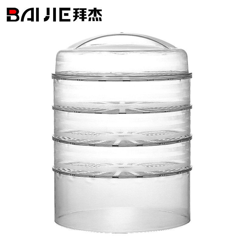 拜杰饭罩保温菜罩加厚多层盖菜罩子防尘防蚊蝇虫食物罩餐桌保鲜盖家用剩菜饭菜罩 五层【矮款3个+高款1个+保温盖1个】