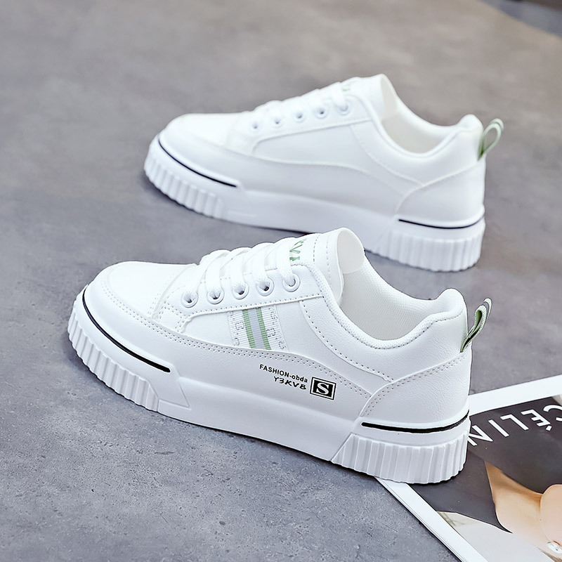 述雅鞋子女2021新款秋季百搭韩版小白鞋女秋款皮面板鞋学生ins潮流