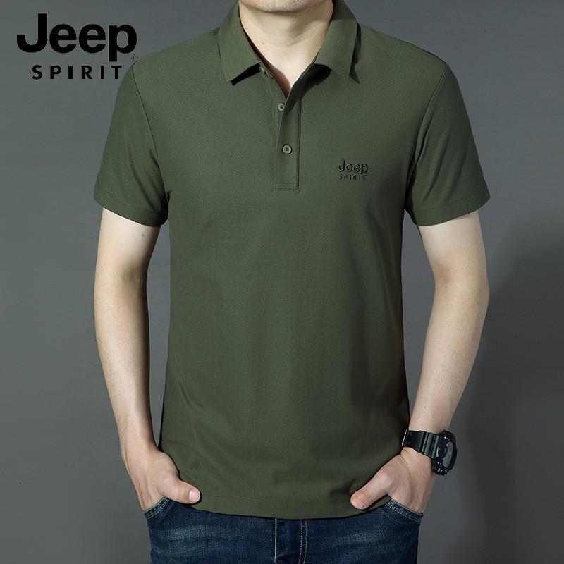 JEEP SPIRIT吉普刺绣男士短袖T恤夏季休闲大码棉质体恤男装