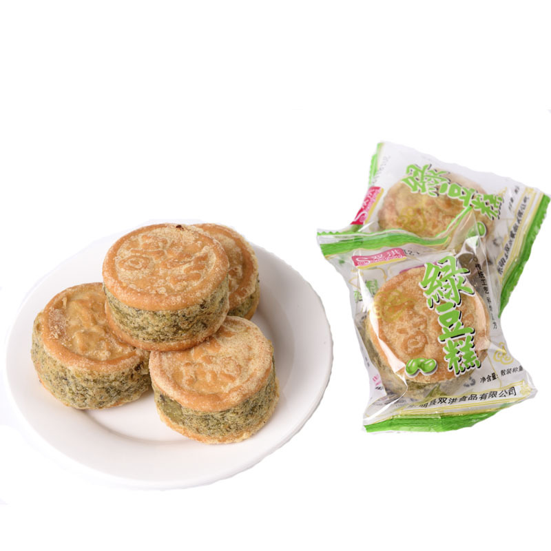 山东地方特产绿豆糕500克一斤装小包装小零食传统网红小吃食品