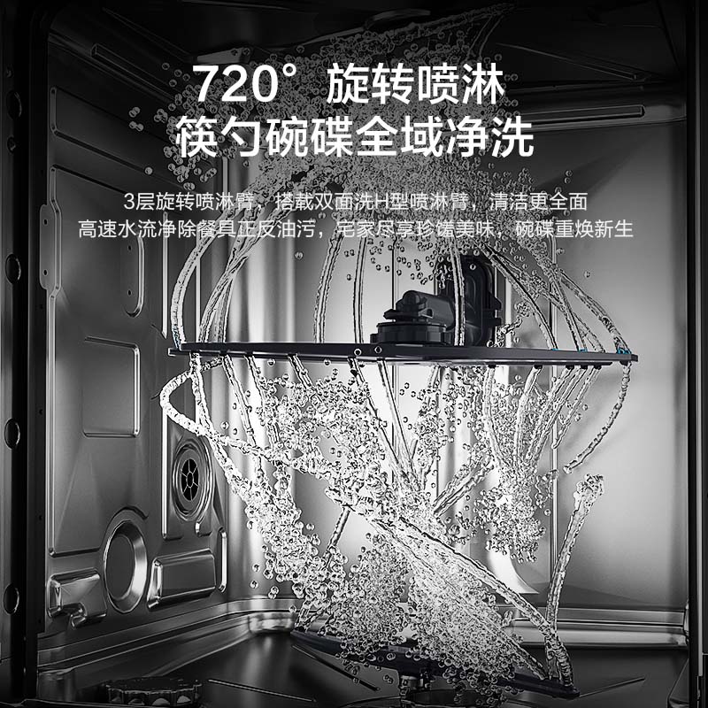 ￼￼海尔(Haier)双面洗嵌入式洗碗机W5000Plus 升级18套+3大容量UV双重除菌EYBW18566JHU1高清大图