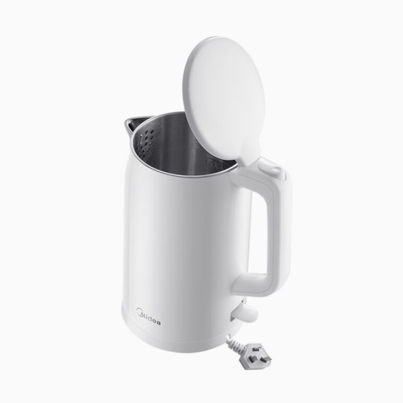 美的电热水壶小型家用热水壶烧水壶新款1.7L煮水壶开水壶304不锈钢水壶MK-AE...高清大图