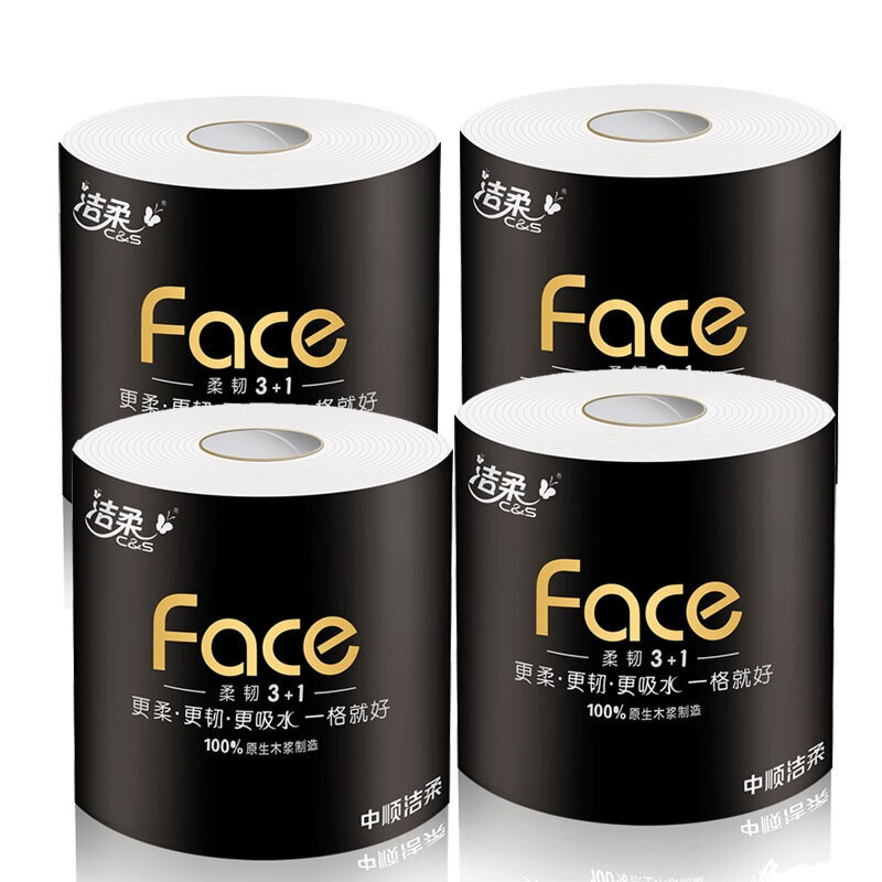 洁柔face四层有芯卷纸1680克12卷 12卷/提 6提/件