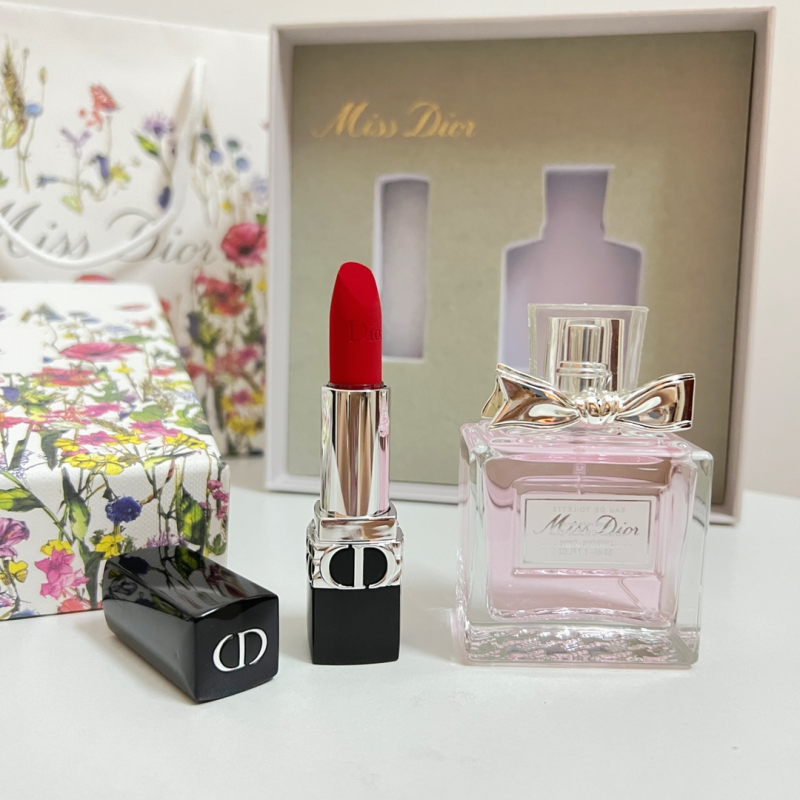 七夕礼物迪奥甜心香水口红礼盒两件套甜心50ml丝绒口红999720礼盒装