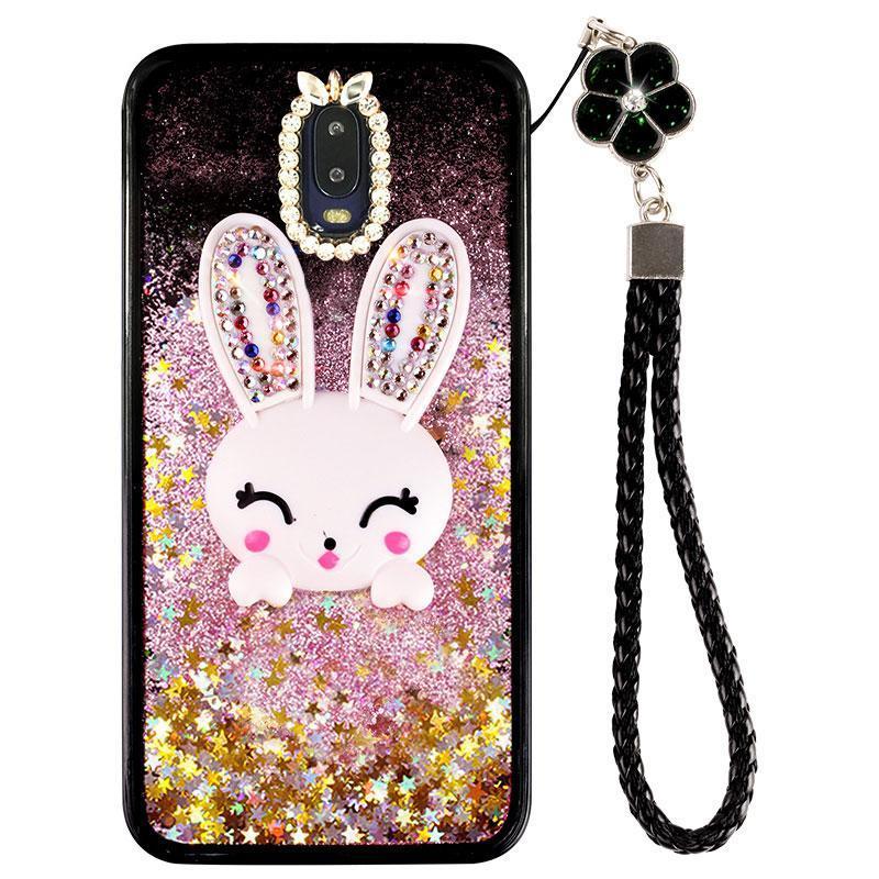 vivos6手机壳女款v1962a镶钻兔子支架s6全包边防摔软i液体流沙绳紫色