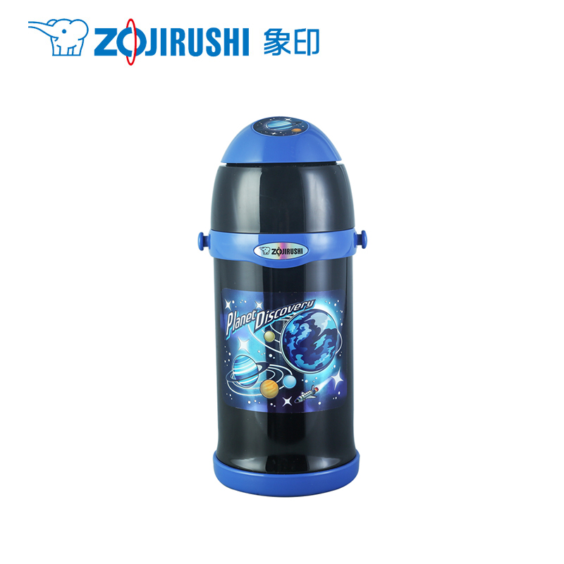 象印(ZOJIRUSHI) 儿童保温杯吸管杯SC-ZT60不锈钢进口双盖两用大容量保温瓶600ml BA黑色