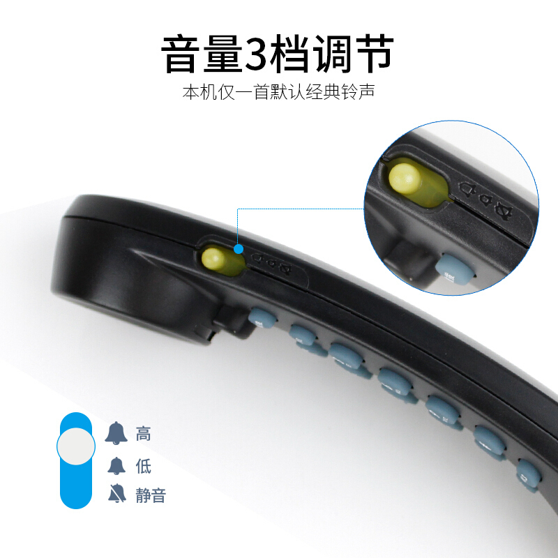 飞利浦(PHILIPS)电话机座机 固定电话 办公家用 壁挂机 桌壁两用 免电池 一键拨号TD2801黑色