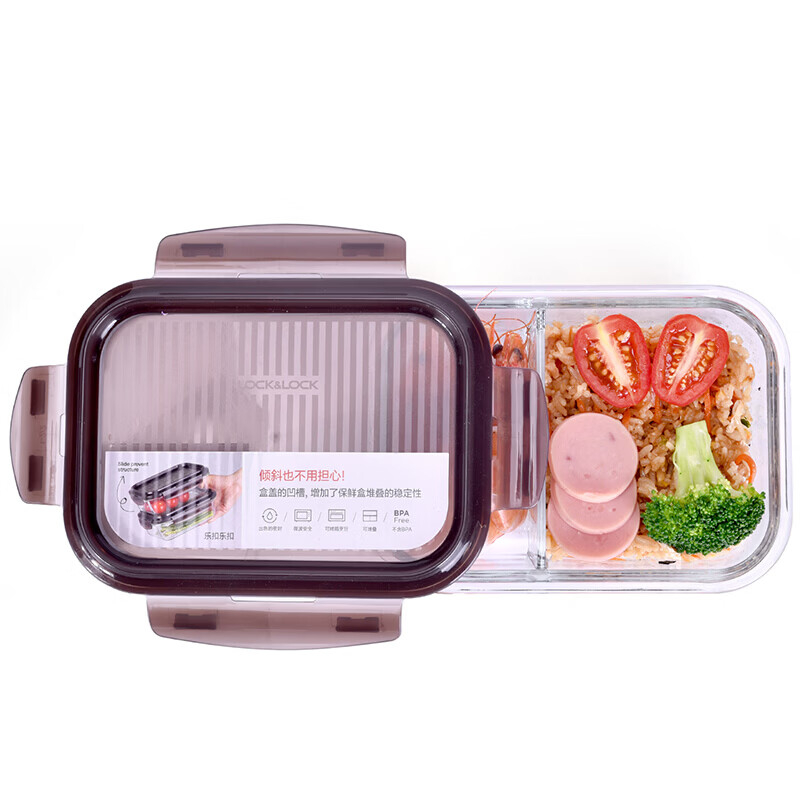 乐扣乐扣(LOCK&LOCK)耐热玻璃保鲜盒微波炉饭盒便当盒餐盒户外野餐套装高清大图