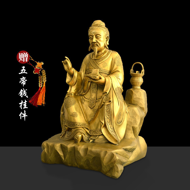 美帮汇铜孙思邈铜像摆件医圣孙思邈神像孙真人药爷中医供奉大号 6号药王铜孙思邈高清大图