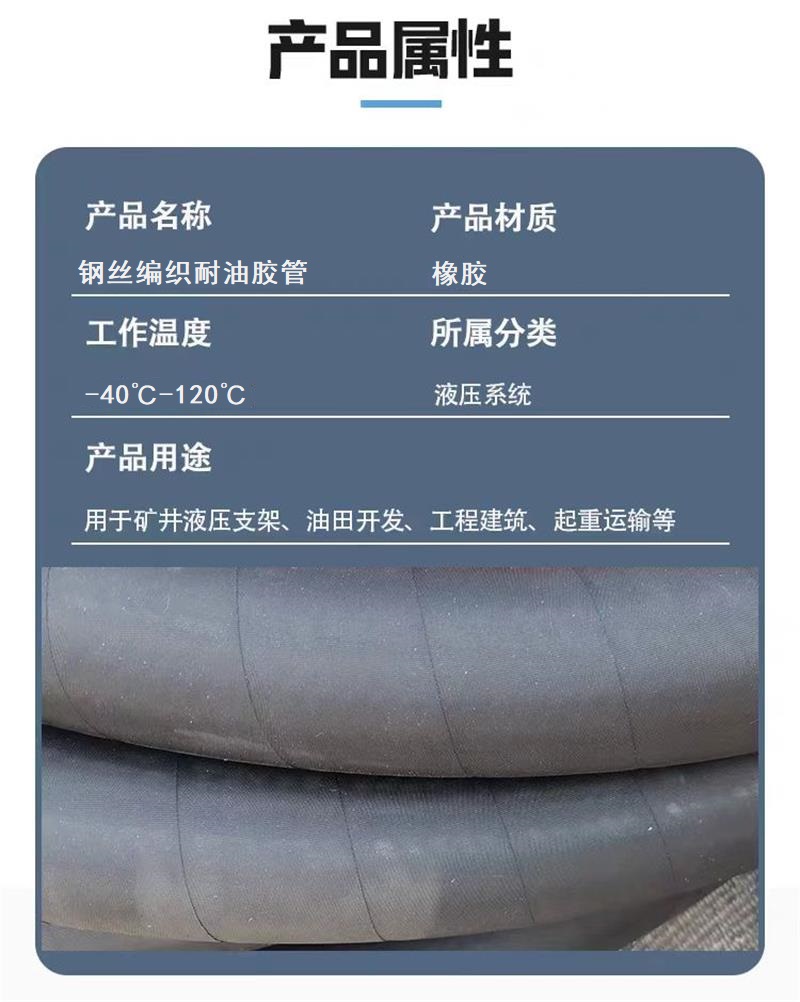 盛京联硕高压油管液压总成钢丝编织橡胶管 内径6mm 2层钢丝 20米 卷高清大图