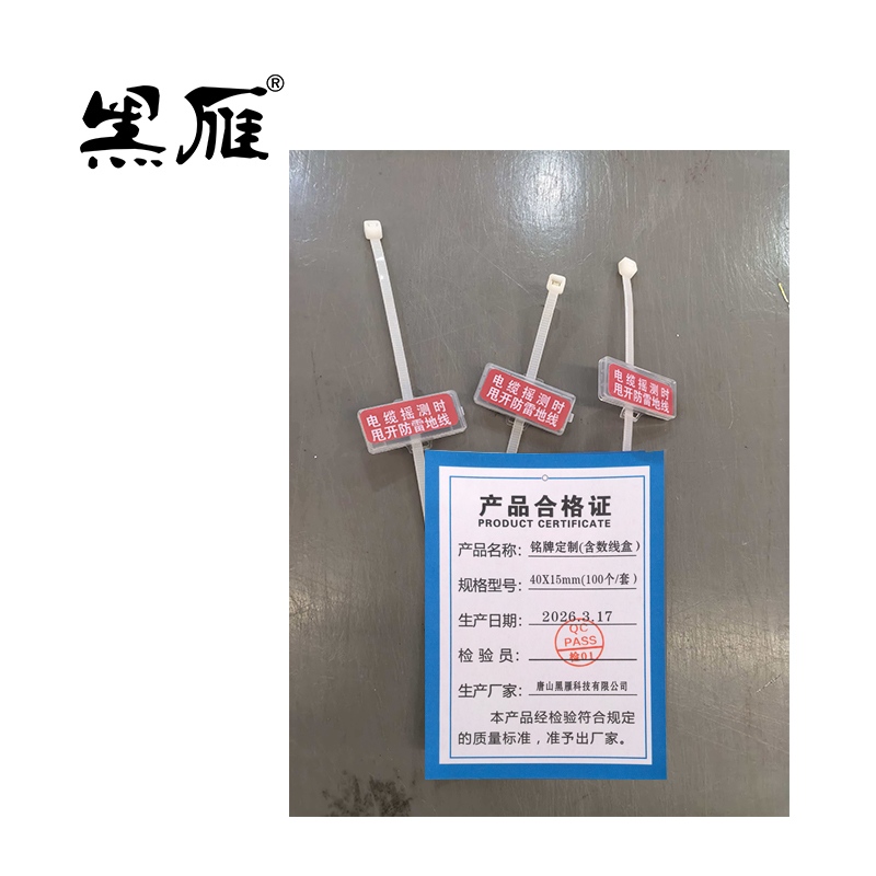 黑雁 铭牌定制(含数线盒) 40X15mm(100个/套) 套高清大图