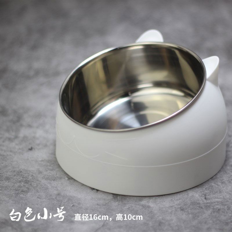 15度单碗(带不锈钢盆200ml)白 狗盆自动狗碗盆猫碗盆双碗猫咪饭盆用品宠物用品泰迪自动饮水器