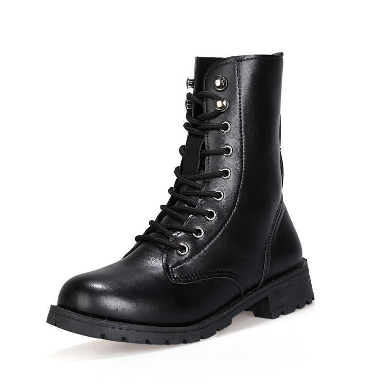 马丁靴男士短靴潮流中筒靴秋季韩版皮靴休闲高帮女鞋百搭潮鞋