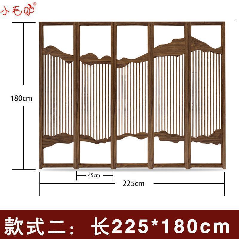 森美人新中式实木折叠屏风仿古镂空隔断客厅书房茶室可移动简约玄关 款式二