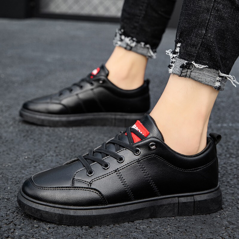 梵克公牛鞋男鞋春秋2021新款网红百搭黑色耐磨工作男韩版潮鞋正品好货